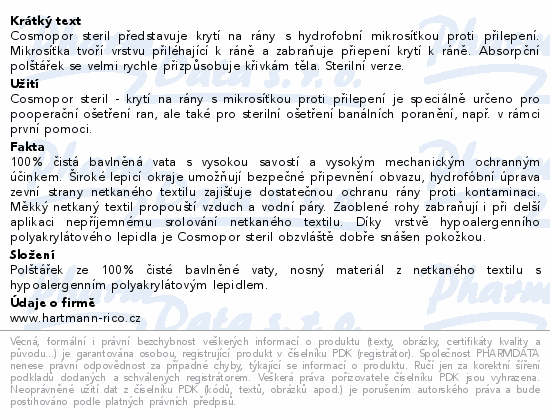 Hartmann Cosmopor náplast sterilní 15x6cm 25ks
