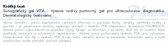 VITA sonografický gel 500ml