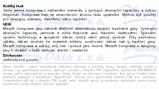 Mesoft komprese nesterilní 7.5x7.5cm 100ks
