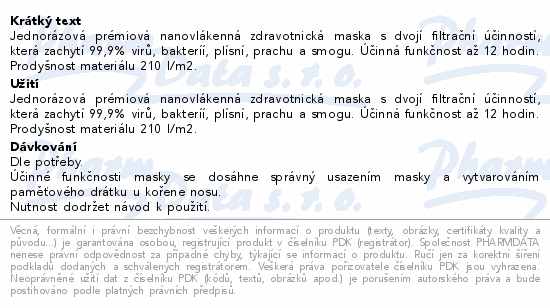 NANO M.ON nanovlákenná maska 50ks