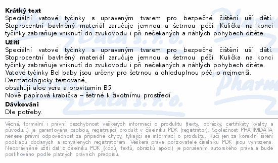 Bel Baby dětské vatové tyčinky 60ks