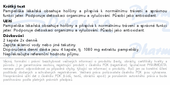 Dr.Popov Pampeliška bylina+extrakt cps.60