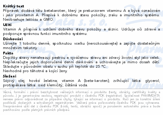 LIVSANE Betakaroten 15mg(25 000 IU)tob.60