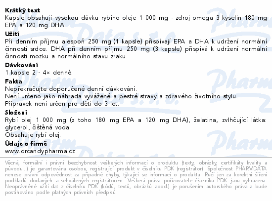 Dr.Candy Pharma Omega 3 Rybí olej cps.60x1000mg