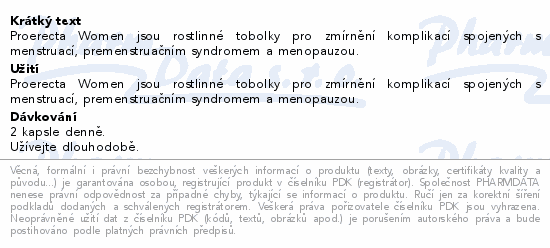 Proerecta WOMEN podpora sexuálního zdraví cps.60