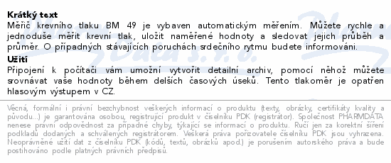 Měřič krevního tlaku Beurer BM 49 + adaptér