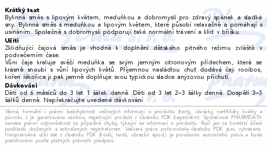 LEROS Dětský čaj Klidné sny 6m 20x1.5g