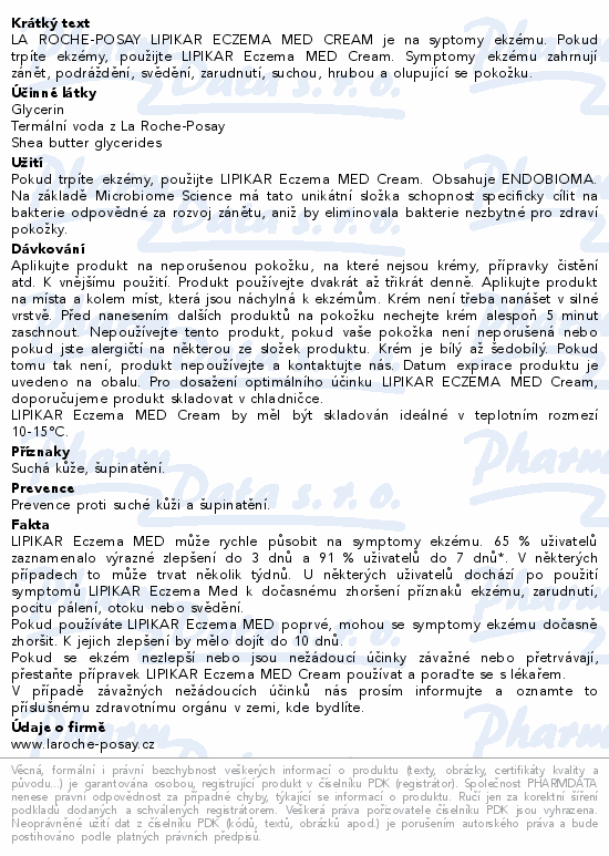 LA ROCHE-POSAY LIPIKAR Eczema Med krém 30ml