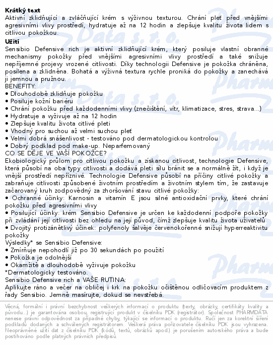BIODERMA Sensibio Defensive rich krém 40ml
