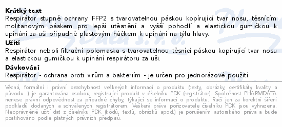 Respirátor GPP2 tř.ochrany FFP2 NR 1ks okrový