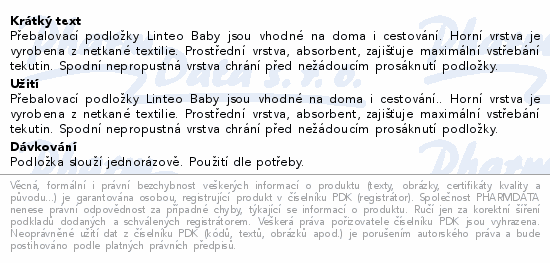 Přebalovací podložky LINTEO BABY 60x60cm 10ks