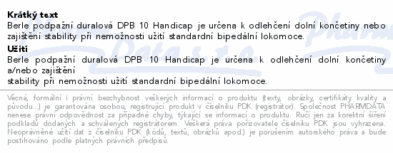 Berle podp.dural.dětská DPB 10 vel.XS 2ks Handicap