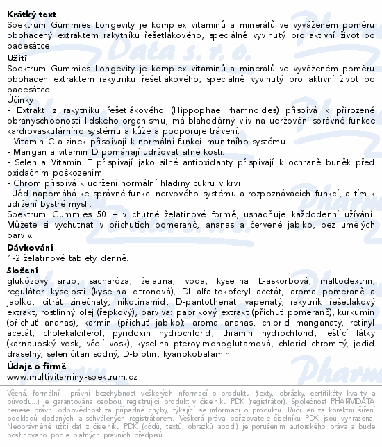 Spektrum Gummies Longevity tbl.90+30 Promo2025