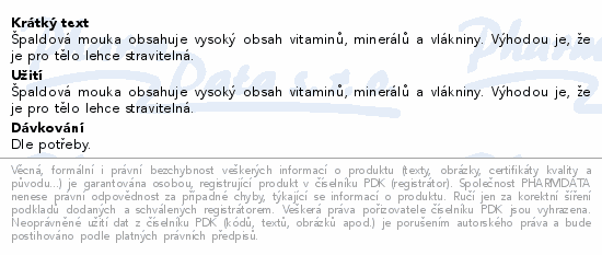 Nominal mouka špaldová celozrnná jemně mletá 1kg