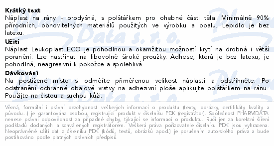 Leukoplast ECO náplast 6cmx10cm 5ks