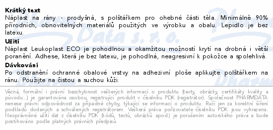 Leukoplast ECO náplast 2 velikosti 20ks