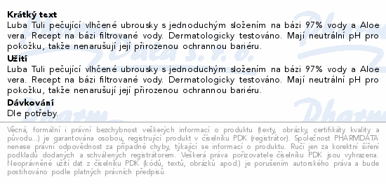 Luba Tuli Dět.vlh.ubrous.panthen.+avokád.olej 50ks