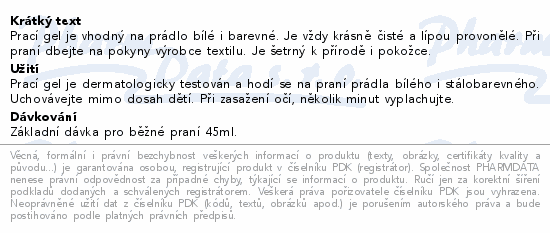 JELEN prací gel s vůní lípy 2.7l