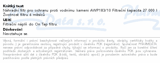 Philips náhradní filtr AWP183/10 pro AWP9820