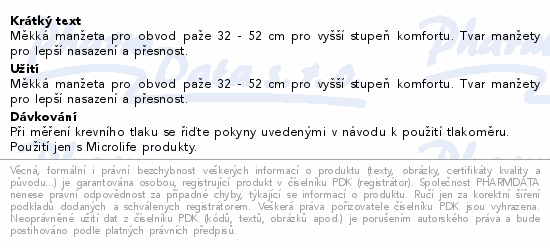 Microlife manžeta 4G SOFT velikost L/XL 32-52cm