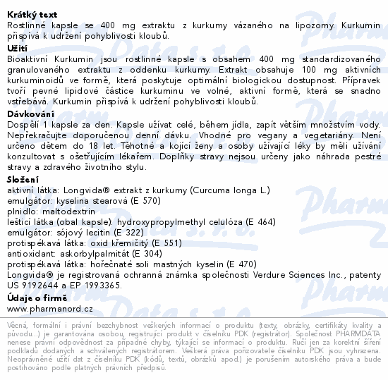 Pharma Nord Bioaktivní Kurkumin cps.50