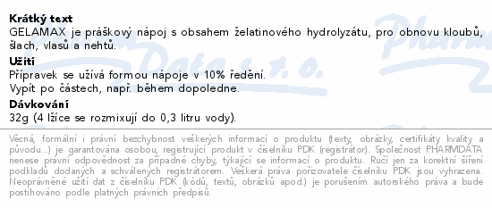 GELAMAX + vitamín C příchuť čoko 500g