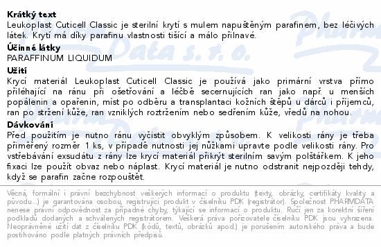Leukoplast Cuticell Class.mast.tyl s par.5x5cm 5ks