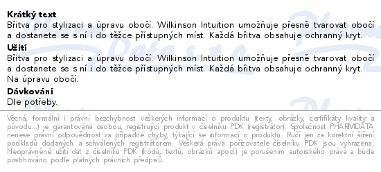 WILKINSON Intuition Perfekt břitva na obočí 3ks