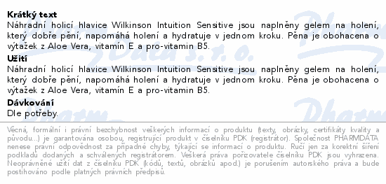 WILKINSON Intuition Sensitive Care náh.hlavice 6ks