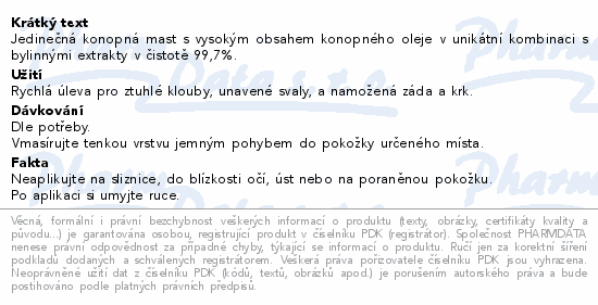 Cemio Kamzíkova konopná mast hřejivá 200ml