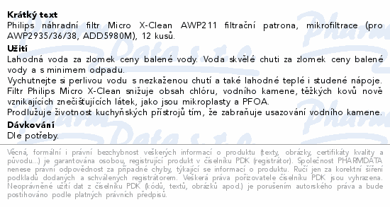 Philips AWP213 Micro X-Clean filtrační patrona12ks
