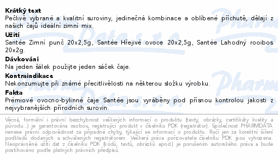 Santée dárková kolekce zimních čajů 3x20ks