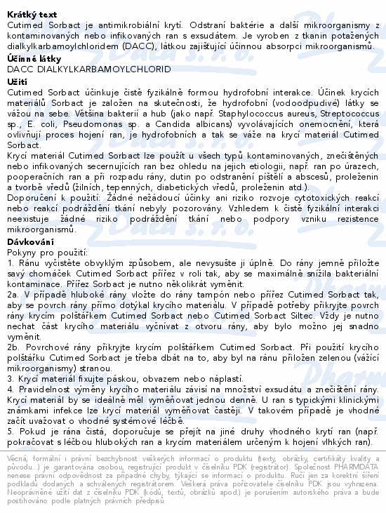 Cutimed Sorbact antimikr.krytí příř.2cmx50cm 20ks