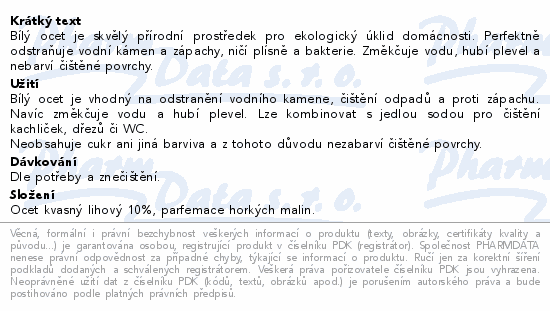 Allnature Bílý ocet 10% s vůní malin 5 l