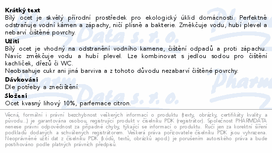 Allnature Bílý ocet 10% s esen.olej.citron 5 l