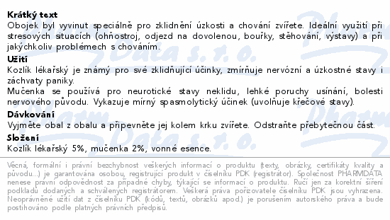 Max Calm zklidň.obojek proti stresu pro psy 75cm