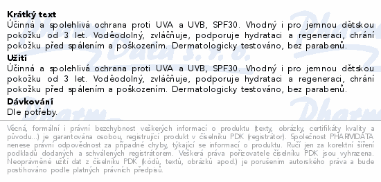 Dermacol Opalovací mléko voděodolné SPF30 200ml