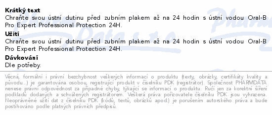 Oral-B Pro-Expert Profes.úst.voda Fresh Mint 500ml