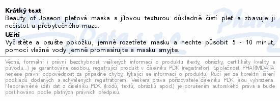 Beauty of Joseon Red Bean čisticí pleť.maska 140ml