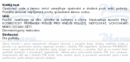 Delice Solaire opalovací voda s černou mrkví 500ml