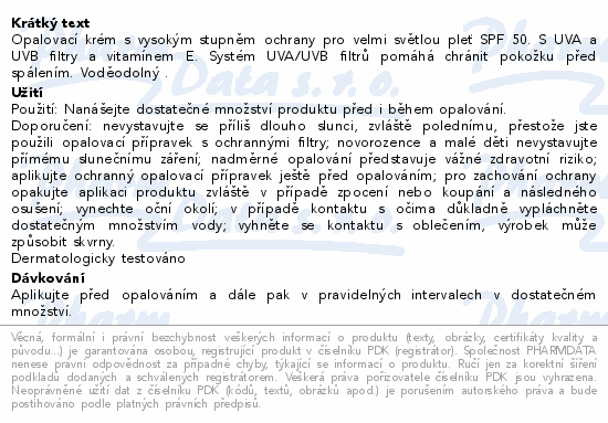 Delice Solaire opalovací krém SPF50 250ml