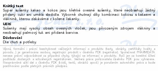 EMCO Super sušenky kakao a kokos 60g