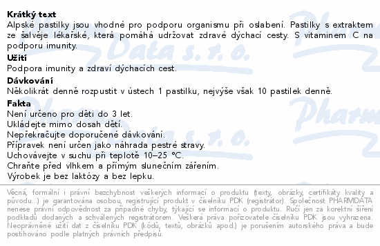 Cemio Alpské pastilky Šalvěj a vitamin C past.40