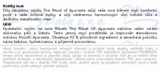 Rituals The Ritual of Ayurveda tekuté mýdlo 300ml
