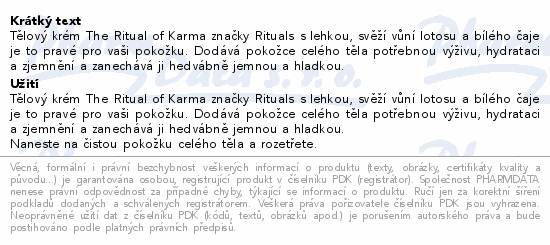 Rituals The Ritual of Karma 48h tělový krém 220ml