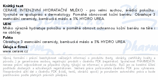 CeraVe Intenzivní hydratační mléko 473ml