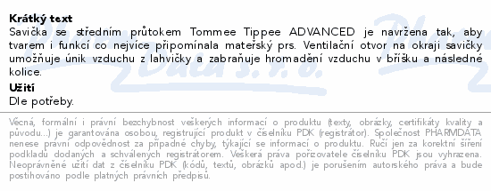 Tommee Tippee Advanced anti-colic savička 3m+ 2ks