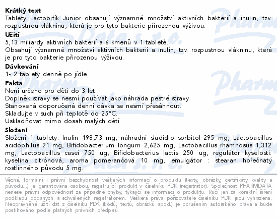 Edenpharma Lactobifík Junior př.pomeranč tbl.30