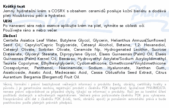 COSRX Comfort Ceramide krém 80g