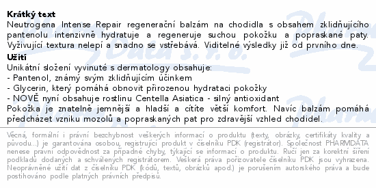 Neutrogena intenzi.regener.balzám na chodidla 50ml